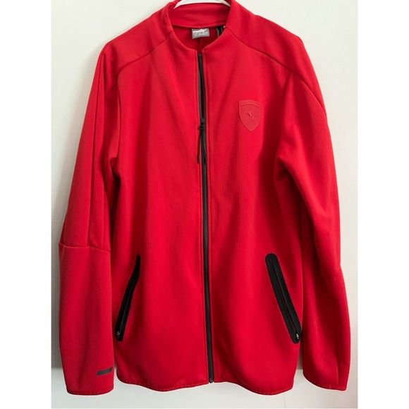Puma x Ferrari • Red Full-Zip Men's Track Jacket - Picture 1 of 9